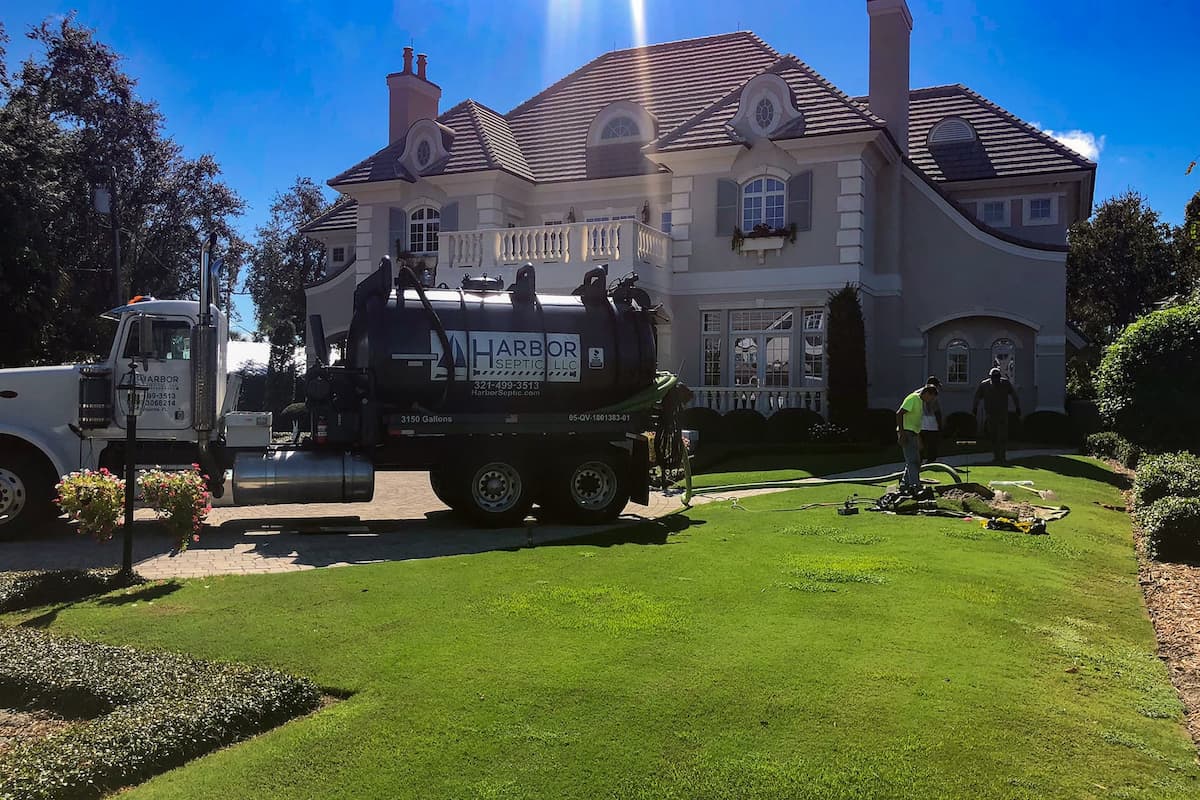 Septic Draining Truck and Crew in Daytona Beach