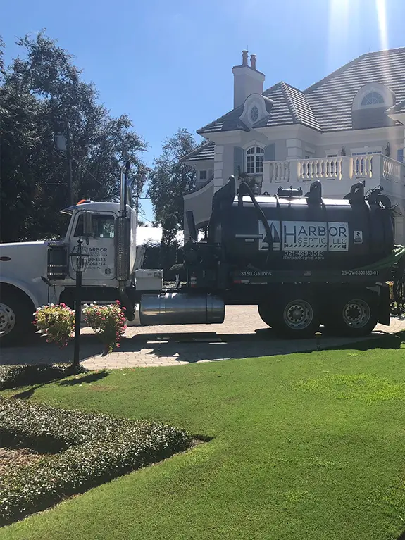 Septic tank in front of a home