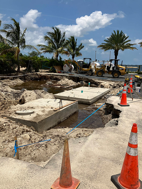Septic tank in front of a home